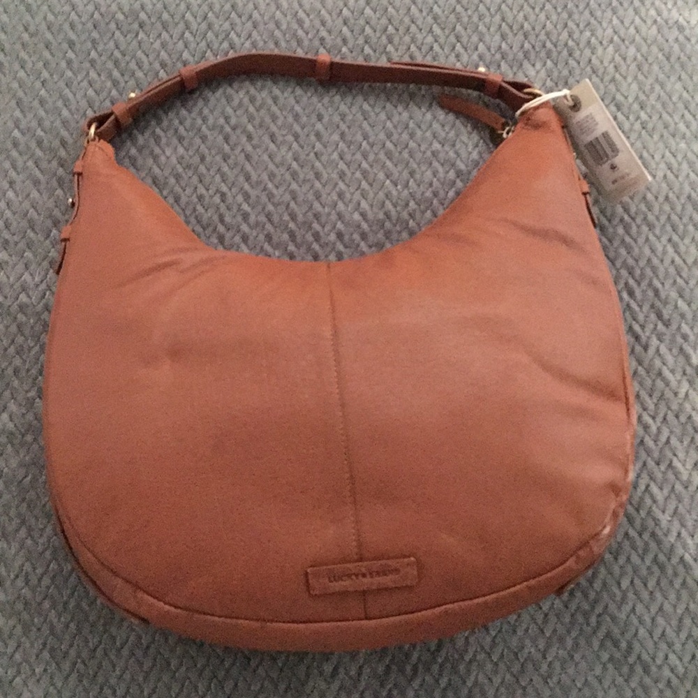 BNWT Lucky purse, Cognac color,  zippered pockets